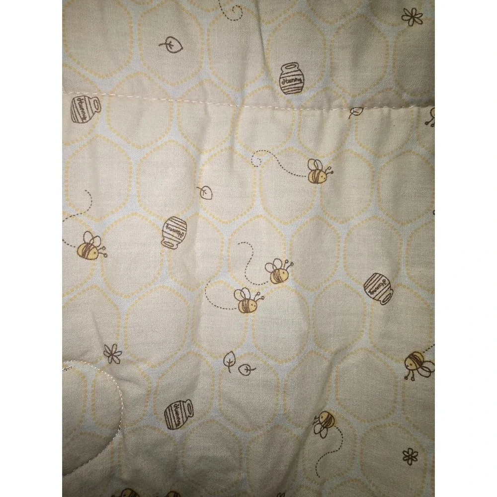 Disney Winnie the Pooh Tigger Eeyore Piglet Baby Crib Quilt Blanket Green Cream